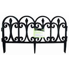 4pc Black Ornate Garden Fence Set