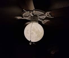 Moon Lamp Shade Ceiling Fan 8in
