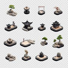 Premium Psd Zen Garden Icons Isolated