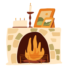 Winter Cozy Fireplace Icon Png Svg