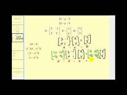 Using A Matrix Equation To Solve A