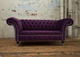 2 Seater Purple Velvet Fabric