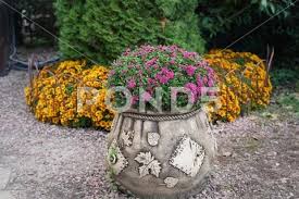 A Huge Flower Pot In The Form Of An Old