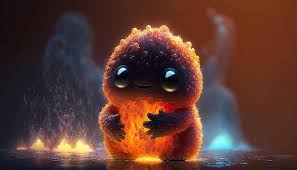 Cute Baby Monster Made Of Lava Created
