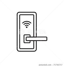 Smart Door Lock System Outline Icon