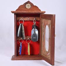Wooden Key Box Almirah With 6 Hooks Key