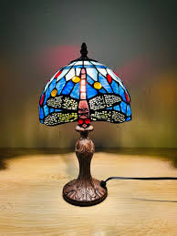 Lamp Sky Blue Stained Glass And