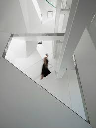 angular internal stairwell in white