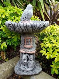 Beautiful Log Bird Bath Feeder Highly