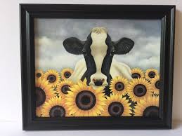 Cow Decor Sunflowers Cow Art