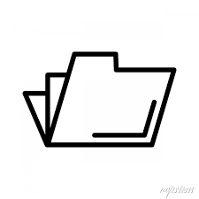 Open File Folders Icon In Line Art