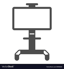 Lcd Tv With Stand Solid Icon Monitors