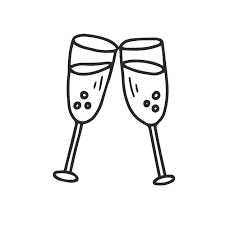 Doodle Champagne Glasses Icon