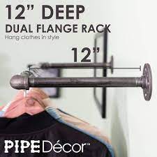 1 2 In X 2 Ft L Black Pipe Wall Mounted Clothing Rack Kit