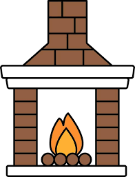 Fireplace Icon Set On White Background