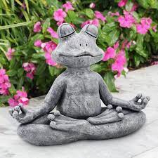 Zen Yoga Frog Figurine Outdoor Statue