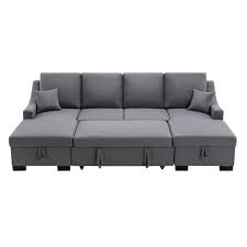 Linen Straight Sleeper Sofa