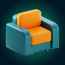 Furniture Arm Chair Icon 3d Rendering