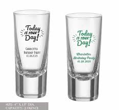 Birthday Shot Glasses Personalized Tall