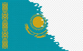 Kazakhstan Flag On Broken Brick Wall