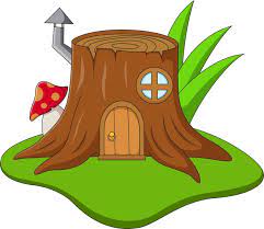 Tree Stump Fairy House Cartoon Ilration