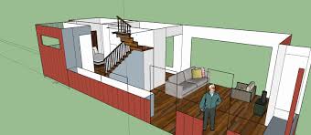Container Home Floor Plan Blue