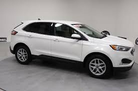 certified white 2022 ford edge for