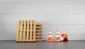 Wooden Pallets And Traffic Cones