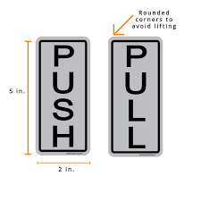 Promodor Push Pull Door Stickers 2 In