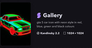 Gta 5 Car Icon With Neon Style In Red