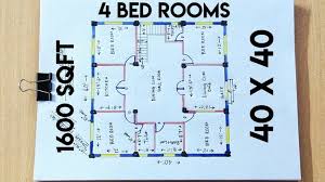 40 X 40 Sqft 4 Bed Rooms House Plan Ii