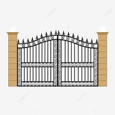 Wrought Iron Gate Clipart Vector Black