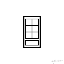 Door With Glass Icon Element Of Door