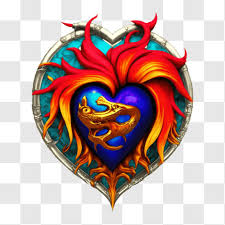 Colorful Dragon Heart Icon Png