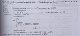 Iv Dissociation Constant Of Aceticacid
