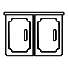 Wood Wardrobe Icon Outline Vector Home