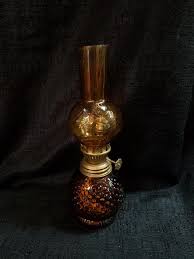 Vintage Hobnail Amber Glass Mini Oil