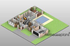 L Shaped House Design 3 Bedroom Floor