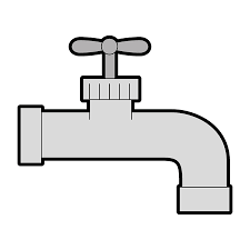 Water Faucet Icon Over White Background