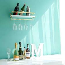 17 In W X 6 In D Floating Decorative Wall Shelf Set Of 2 Wood Rustic Wine Bottle Glass Floating Shelves