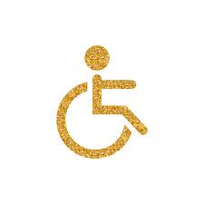 Disabled Access Icon Gold Glitter