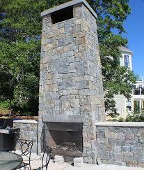 Outdoor Stone Fireplace Vineyard