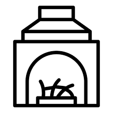 Wood Fireplace Icon Outline Vector