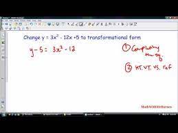 Transformational Form Of A Quadratic