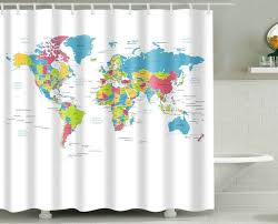 World Map Shower Curtain Map Of The