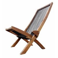 Back Acacia Wood Outdoor Lounge Chair