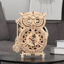 Rokr Mechanical Gears Lk503 Owl Clock