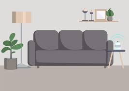 Empty Living Room Flat Color Ilration