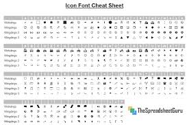 Webdings Font Icon Character Map
