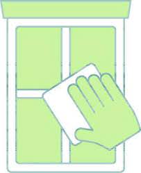 Green And White Hand Wiping Window Icon